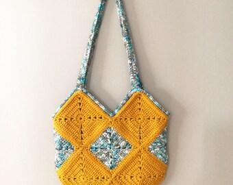 Crochet Granny Square Bag Purse Tote Women's Fashion Women's Purse Gifts under 100