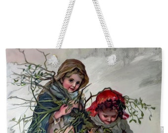 24" x 16" Oversized Weekender Tote Bag - Christmas Shopping Bag