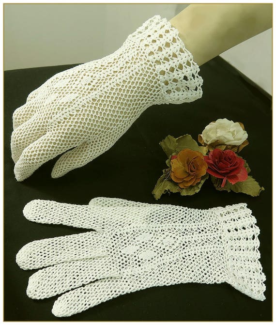 cream opera gloves