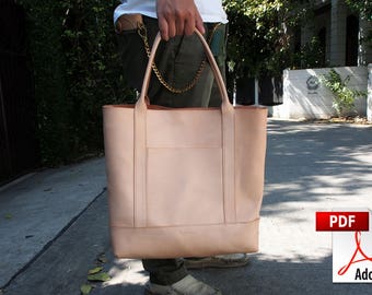 Leather Bag Pattern (PDF Files): Leather City Tote Bag (with how to guide)