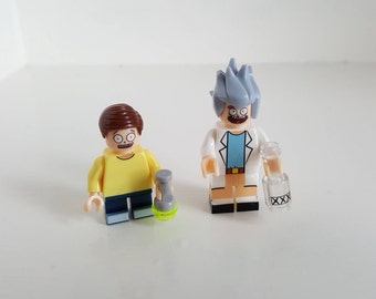 Custom Rick and Morty Minifigure Set Birthday Wedding Cake Topper Stocking Filler Gift Present Geek Nerd Present Cartoon Comedy Fan