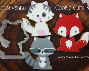 Fox Cookie Cutters- Raccoon Cookie Cutter - Cat Cookie Cutter