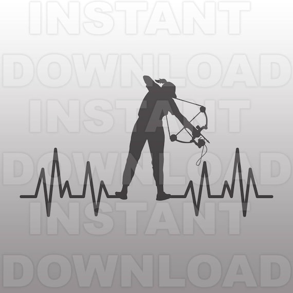 Bowfishing Woman Heartbeat SVG FileBow fishing SVG