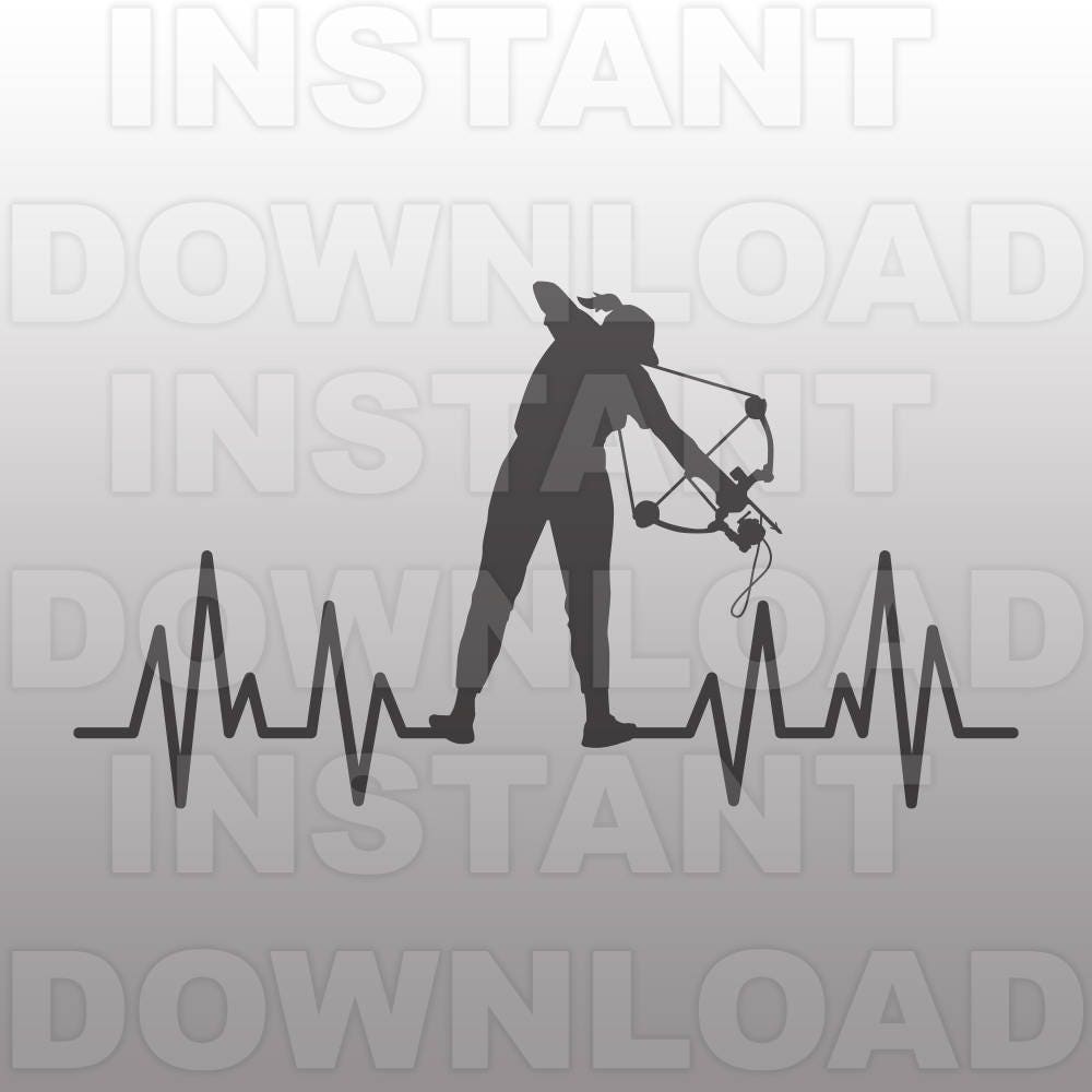 Download Bowfishing Woman Heartbeat SVG FileBow fishing SVG