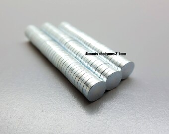 Set of 50 neodymium magnetic discs N35, 3 * 1 mm