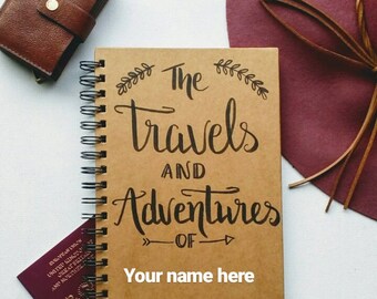Personalised Travel Journal- Notebook- Adventure Book