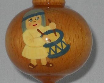 Little Drummer Boy Christmas Ornament, Blue and Cream, WBO-25