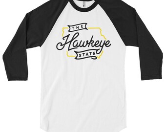 Iowa Hawkeye State Nickname 3/4 Raglan