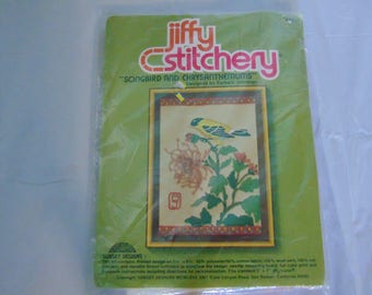 Jiffy Stitchery Song Bird and Chrysanthemums - Sunset Designs