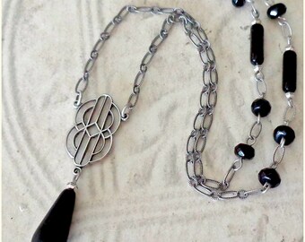 Tina Necklace - long, opera length - Art Deco, Jazz Age, 1920s style flapper necklace