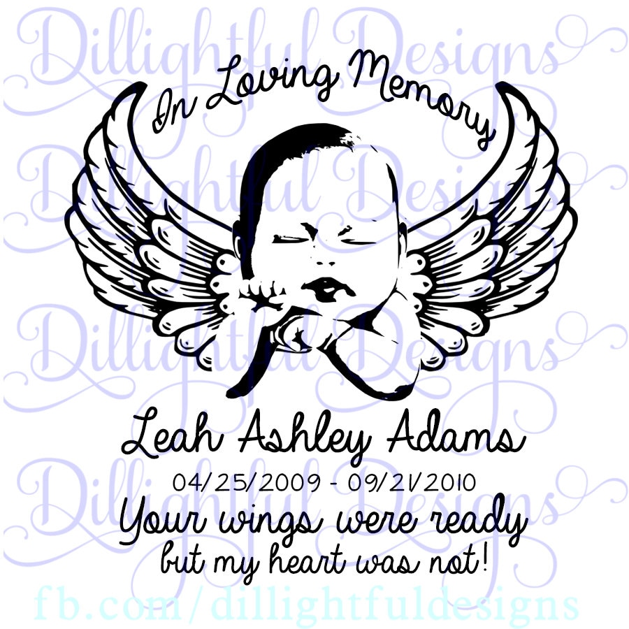 Download In Loving Memory Infant Loss SVG Sticker Decal Car Decal Wings