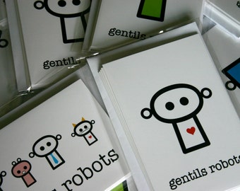 Blank note card by Gentils robots-greeting cards-nursery wall art