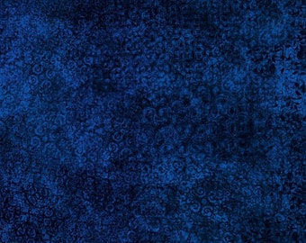 Quilting Treasures Fabric - Scrollscapes - Dark Blue - 23528 N - Cotton fabric by the yard(s)