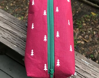 Mini christmas tree pencil pouch