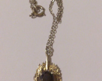Vintage sterling silver Amethyst pendant and chain