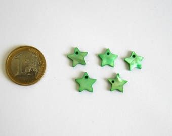 5 charms star Pearl Green 12 x 12 mm