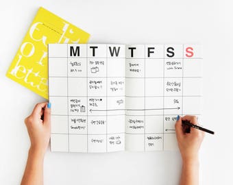 KRAFT MONTHLY PLANNER | Monthly Planner | Monthly Diary | Small Planner | Large Planner | Planner | Korean Planner | A3 A4 Planner |Undated
