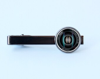 Tie clip camera lens Men jewelry Lens tie clip Husband gift Camera lens tie bar Photographer tie clip Camera lens gift Camera lens jewelry