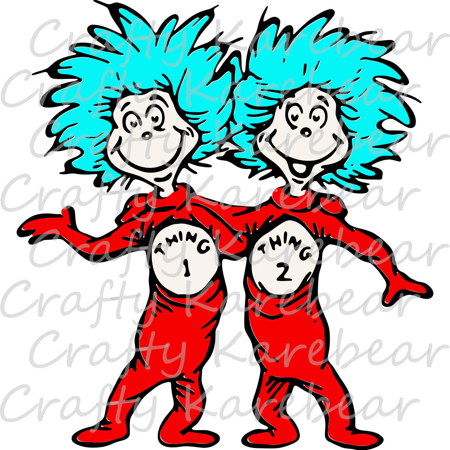 Thing 1 Thing 2 SVG and DXF Digital File