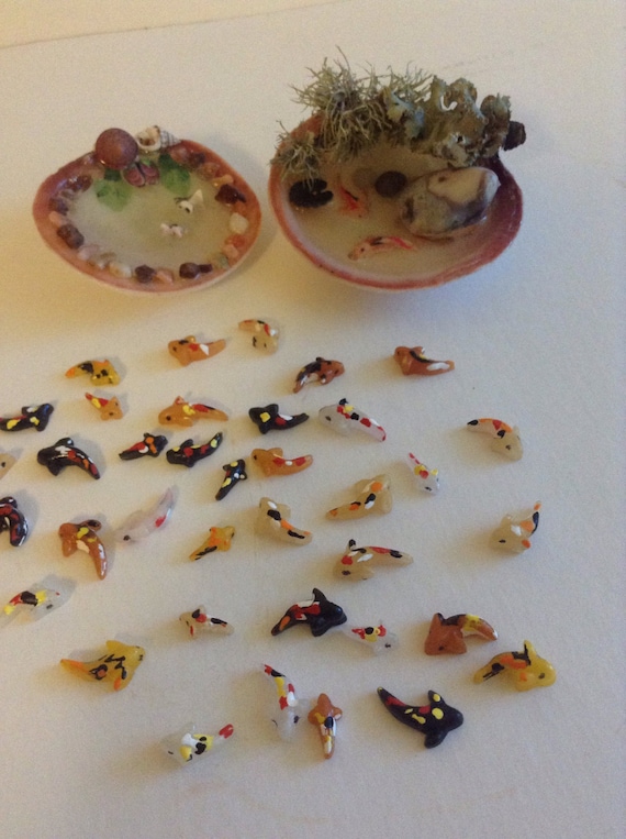 Handmade Tiny Miniature Koi Fish Micro Garden Crafts Miniature
