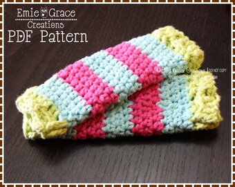 Crochet Leg Warmers Pattern, 7 Sizes from Newborn to Adult, BASIC - pdf 703