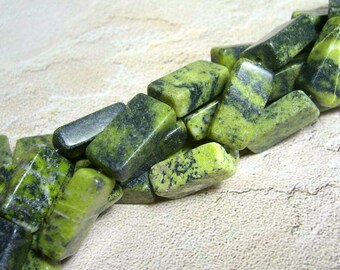 Yellow Turquoise Rectangle Beads, Full 16 inch Strand
