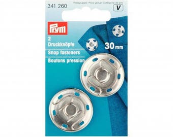 Snap button to sew 30mm brass silver