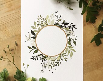 Gilded Wreath A5 Print - CUSTOMISE ME!