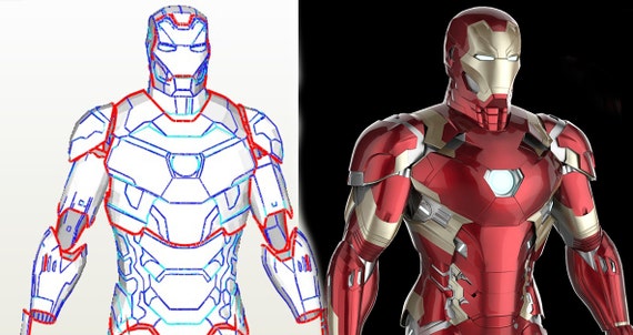 etsy iron man suit Mark Iron Patterns IRON Armor Man template MAN foam 46 DIY