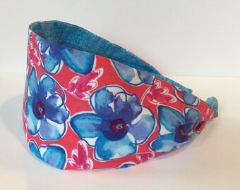 Hawian Headband, Adult Headband, Flower Headband, Headband For Women, Wide Headband, Cotton Headband, Pastel Headband, Gifts Fo Her