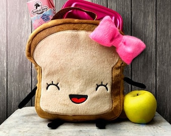 Mrs. Litttle Bread slice LUNCHBOX, fabric lunch bag for girls, waterproof lunch bag, cute lunch box, cute kawaii lunch bag for girls, bread