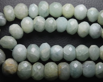 8 Inches Strand,Finest Quality Aquamarine Faceted Rondelles,12-13mm Large