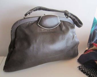 Vintage 50s leather bag rockabilly handbag