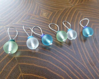 SALE! Snag Free Stitch Markers | Knitting Accessories | Tools | Stitch Markers | Crochet | Large Stitch Marker | Blue | Green | Sea Glass