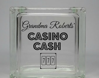 Unique Valentines Gift Idea for Grandmother - Funny Gambler Gift - Personalized Casino Savings Coin Jar - Birthday Gift Idea for Grandmother