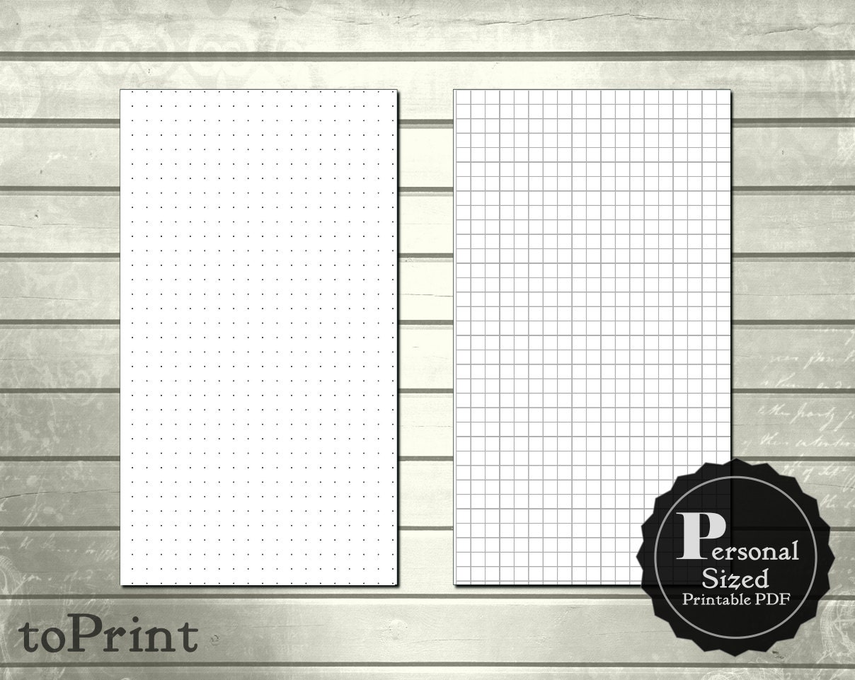 5mm Square Grid And Dot Grid Personal Size Printable Planner