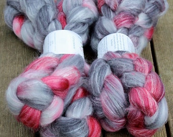 Wool Roving - Merino Bamboo and Nylon - Hand Dyed