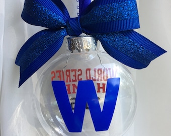 Chicago Cubs, Ornamnet, Fly the W, Christmas present, Christmas ornament, Chicago Baseball, Go Cubs, World Series Champions,