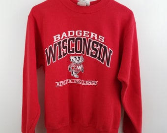 Vintage Wisconsin Badgers Crew Neck Sweatshirt Mens L Lee Sport Large