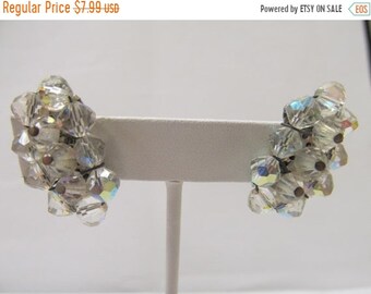 On Sale Vintage Crescent Aurora Borealis Earrings Item K # 2411