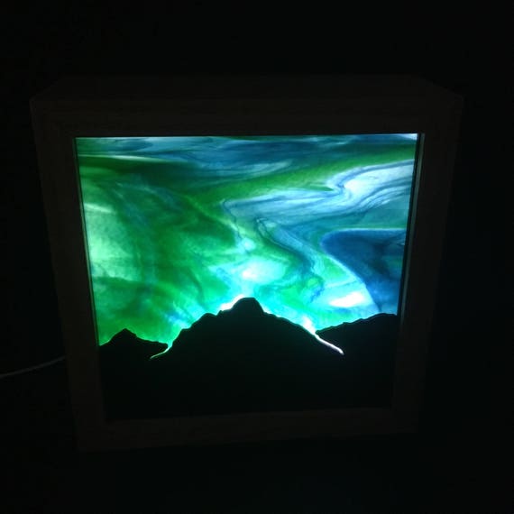 Aurora Borealis Stained Glass LED Lamp