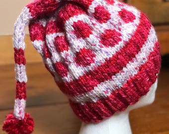 Slouchy polka dot and stripes hat