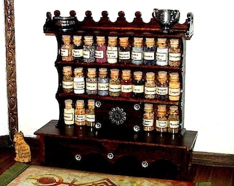 Magical Apothecary Cabinet, Medieval Dollhouse Miniature 1:12 Scale