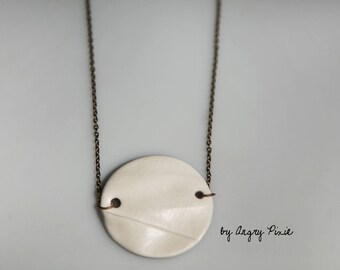 Round porcelain inspired origami necklace