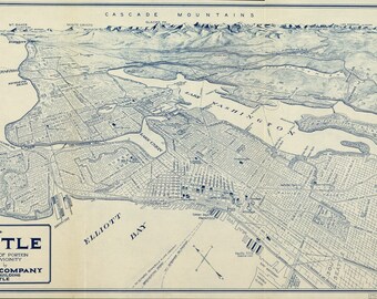 Vintage Map - Seattle, Washington 1925