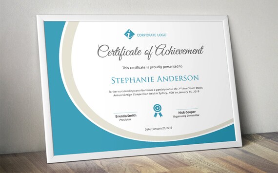 curve corporate business certificate template for ms word