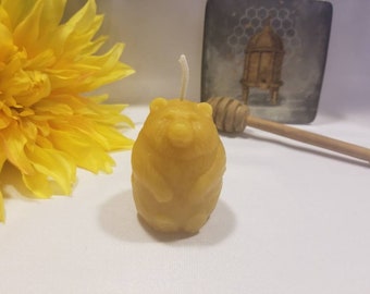Chubby Woodland Bear Beeswax Candle