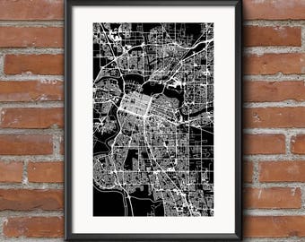 Sacramento Map Art Print – Dark // Sacramento Poster | Sacramento Art | Sacramento Print // Free Shipping