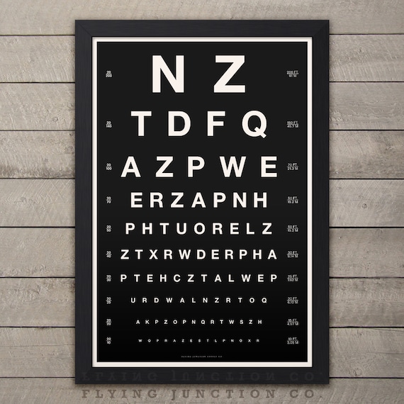 eye chart print snellen vintage look