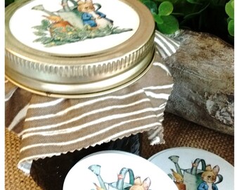 Peter Rabbit Jam Jar stickers - XL 2.5 inch stickers - Peter Rabbit party - By the dozen
